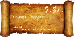 Tunyogi Zsanett névjegykártya